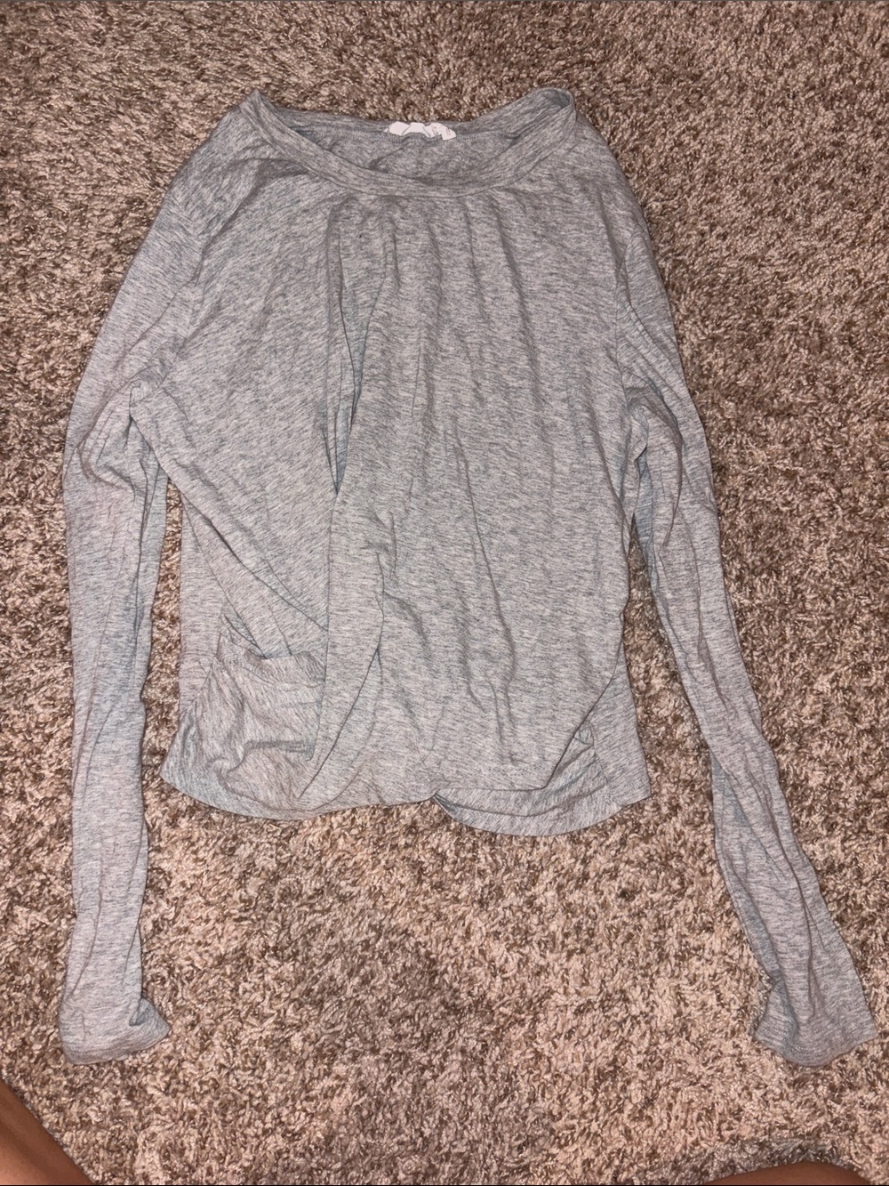 Lush Women's Lightweight Gray Wrap Front Top